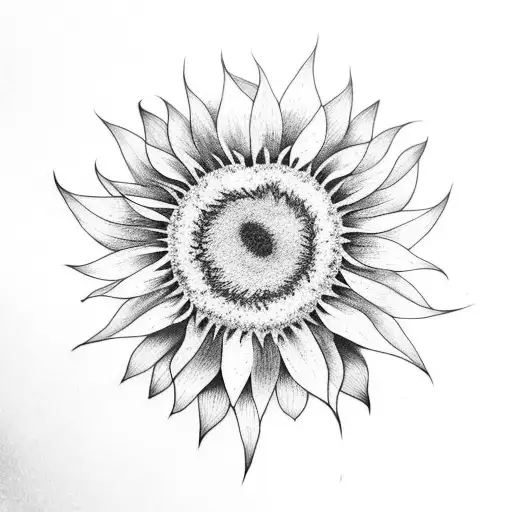 Sunflower tattoo design idea