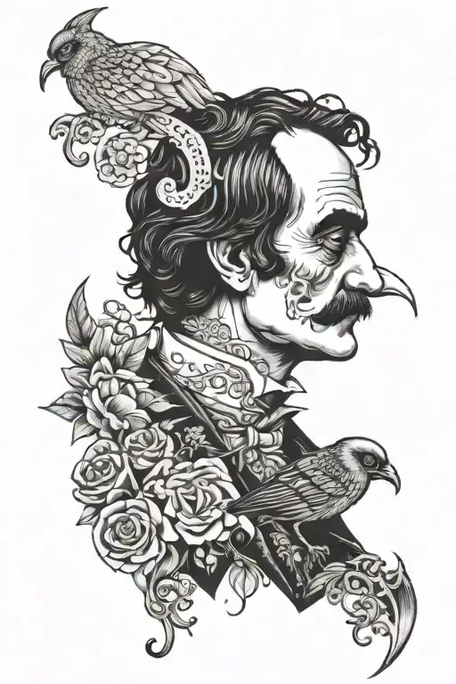 Edgar Allan poe made by junji ito tattoo design idea