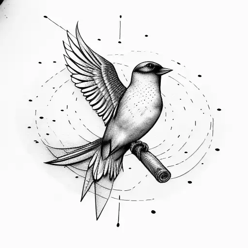 birds freedom tattoo design idea