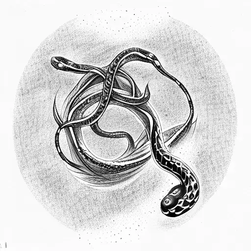 the snake bites itself by the tail twisted in the form of a figure 8 tattoo design idea