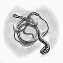the snake bites itself by the tail twisted in the form of a figure 8 tattoo design idea