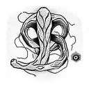 the snake bites itself by the tail twisted in the form of a figure 8 tattoo design idea