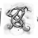 the snake bites itself by the tail twisted in the form of a figure 8 tattoo design idea