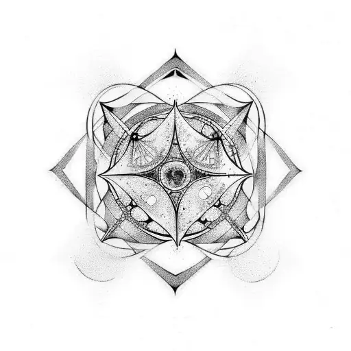 Tattoo template of the result of the fusion between the symbols of Aquarius and Gemini tattoo design idea