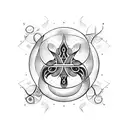 Tattoo template of the result of the fusion between the symbols of Aquarius and Gemini tattoo design idea
