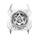 Tattoo template of the result of the fusion between the symbols of Aquarius and Gemini tattoo design idea