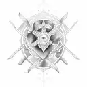 Tattoo template of the result of the fusion between the symbols of Aquarius and Gemini tattoo design idea