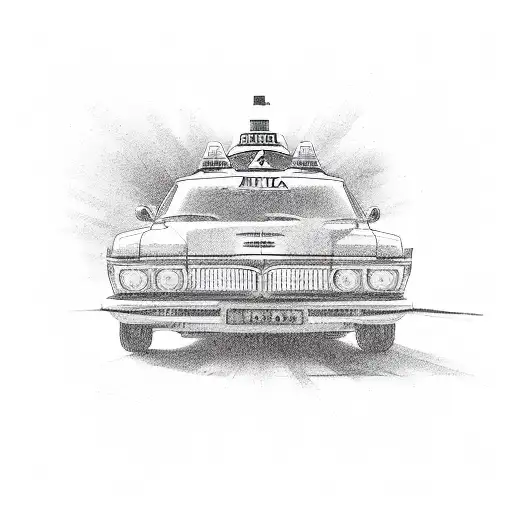 city and taxi tattoo design idea