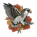 peregrine falcon minimalist mystical tattoo feminine small tattoo design idea