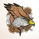 peregrine falcon minimalist mystical tattoo feminine small tattoo design idea