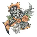 Salmon and Snowflake tattoo design idea
