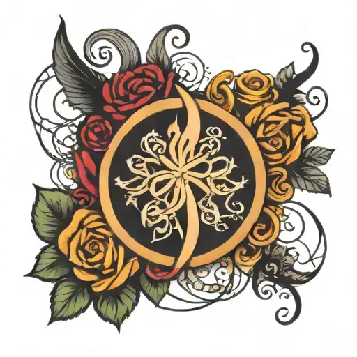 a Virgo sign and Gemini sign connected by the infinity aign tattoo design idea