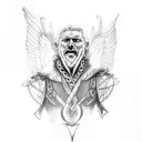 Odin with his ravens tattoo design idea