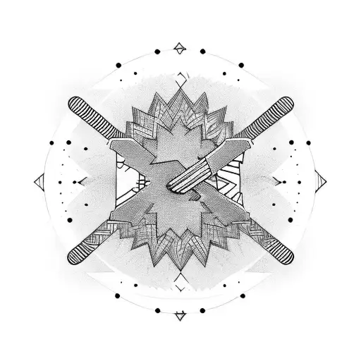 drumstick with a single thick black stripe in the middle and the name "Rafael" somewhere  tattoo design idea