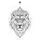 A powerful lion on a motorcycle with a banner that says 'Never give up' tattoo design idea
