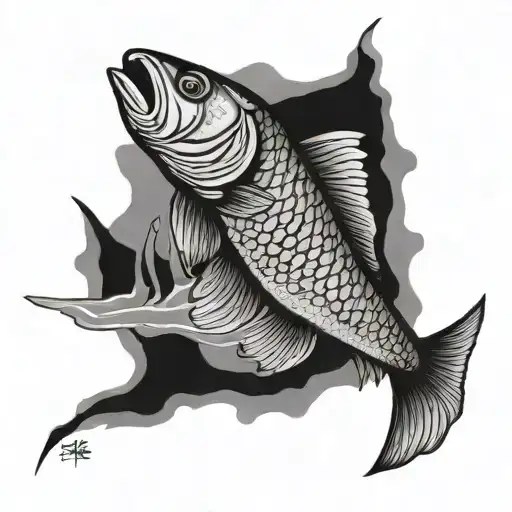 redfish tail tattoo design idea