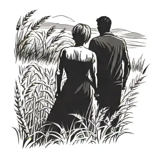 A silhouette of you and your mother walking in a wheat field, only showing your backs to emphasize the bond between you two tattoo design idea