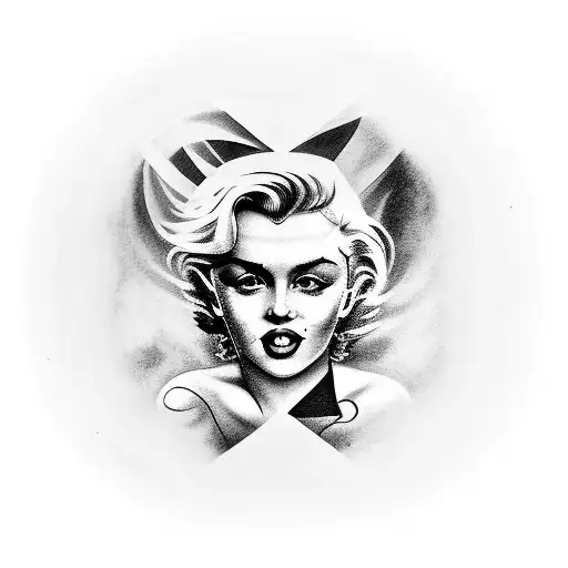 frame with the eyes of Marilyn Monroe, Elvira Queen of the darkness and Lana del rey  tattoo design idea