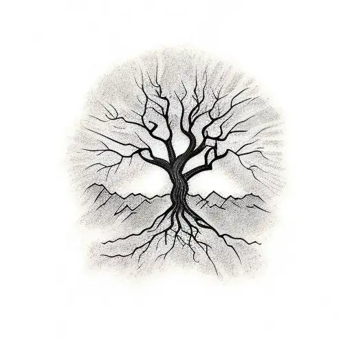 tree with branches that turn into veins  tattoo design idea
