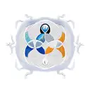 yin yang with oak tree in white side and whale in bck side tattoo design idea