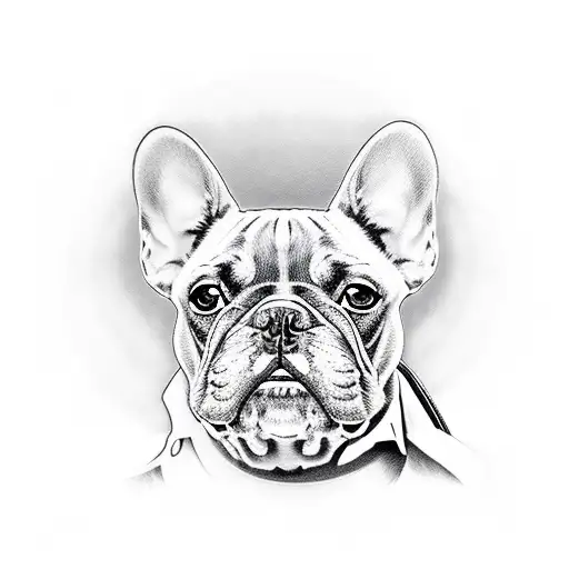 french bulldog as Biggie smalls tattoo design idea