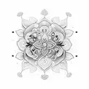 A coffee cup with intricate floral patterns representing the diverse flora of Brazil tattoo design idea