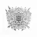 A coffee cup with intricate floral patterns representing the diverse flora of Brazil tattoo design idea