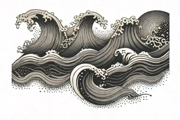 three waves  tattoo design idea