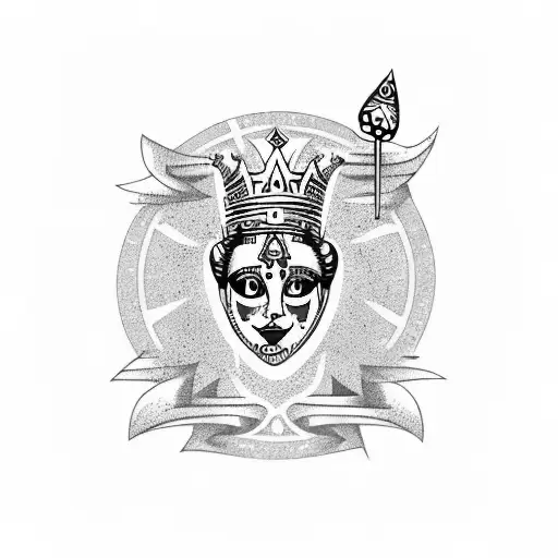 Queen of Hearts tattoo design idea