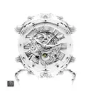 reloj con números romanos rodeado de bosque tattoo design idea