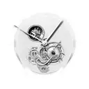 reloj con números romanos rodeado de bosque tattoo design idea