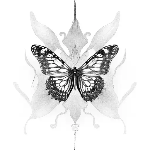 butterfly with smoke tattoo design idea