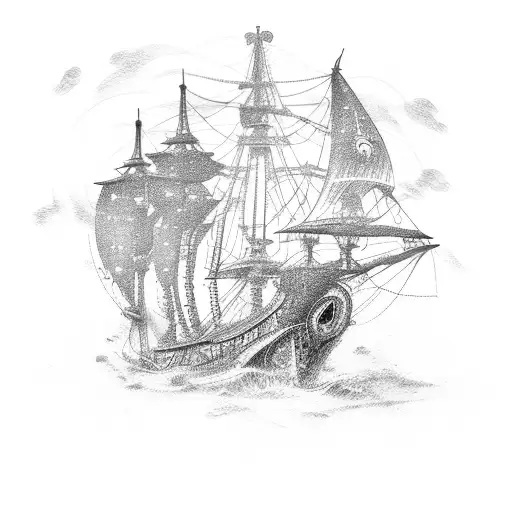 ship tattoo design idea