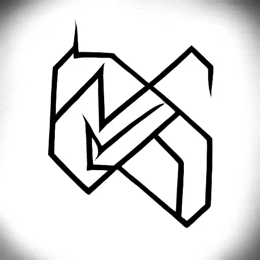 septagon with each side with following letters R, S, B, S, M, D, N tattoo design idea