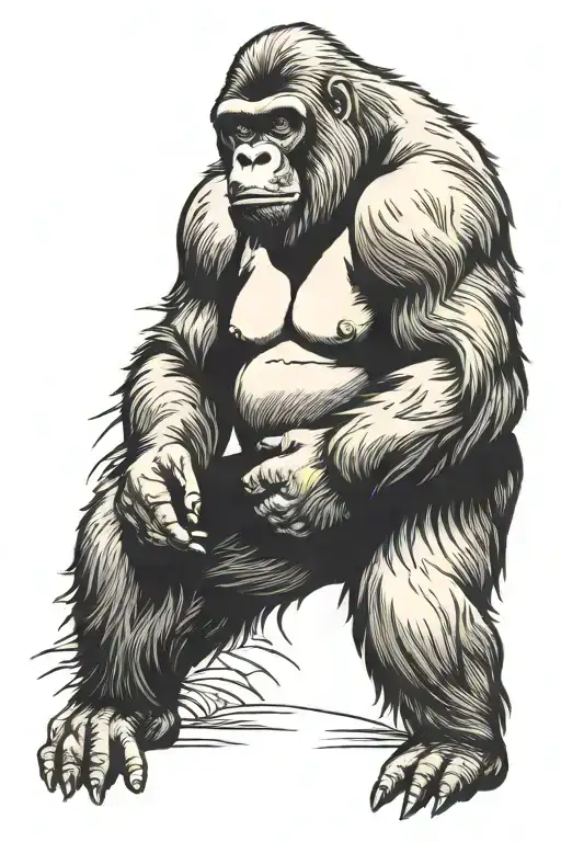 silverback  gorilla tattoo design idea