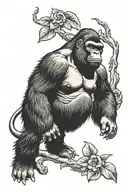 silverback  gorilla tattoo design idea