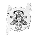 turtles and rabbit tattoo design idea