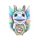 turtles and rabbit tattoo design idea