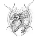 dragon on tricep tattoo design idea