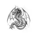 dragon on tricep tattoo design idea