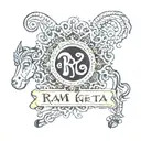 Ram ki Geeta name tattoo design idea