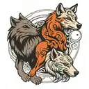 Wolf and Yin and Yang tattoo design idea