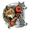 Wolf and Yin and Yang tattoo design idea