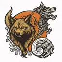 Wolf and Yin and Yang tattoo design idea