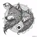 Wolf and Yin and Yang tattoo design idea