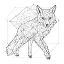 geometric fox and owl tattoo design idea