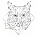 geometric fox and owl tattoo design idea