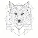geometric fox and owl tattoo design idea
