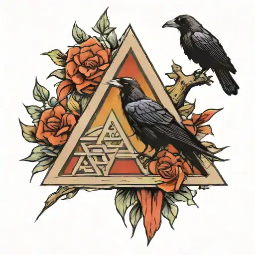 Ravens valknut triangles Zeus Thor Japanese samurai warrior tattoo design idea