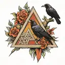 Ravens valknut triangles Zeus Thor Japanese samurai warrior tattoo design idea